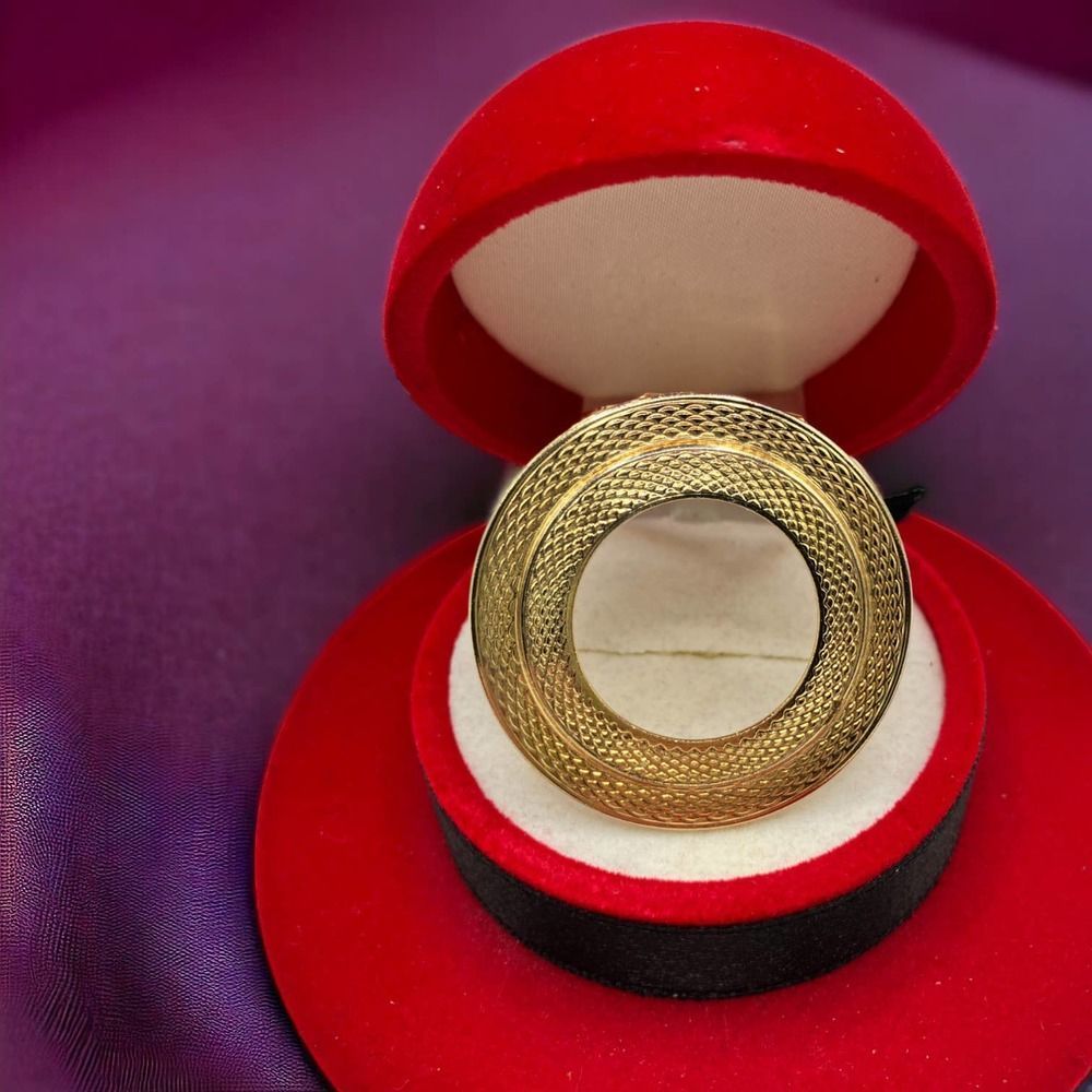 Vintage Brushed Gold-Tone Scarf Clip!